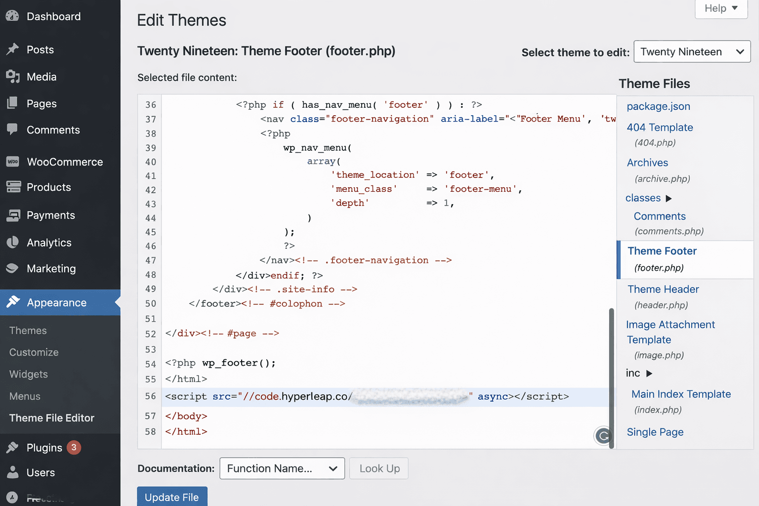 WordPress Theme File Editor
