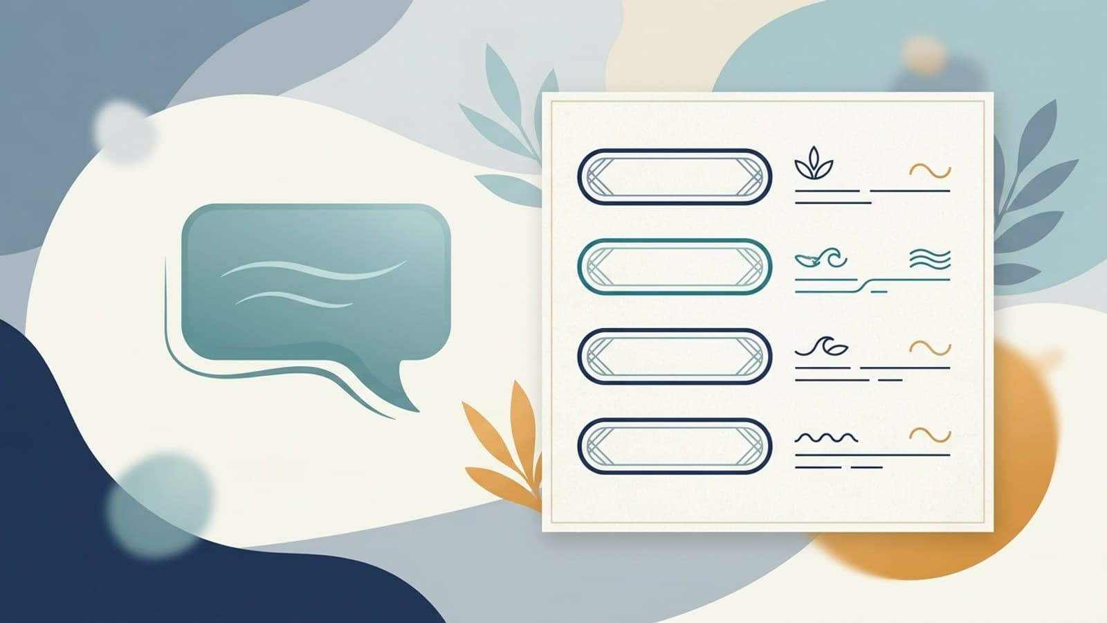 Editorial illustration of a clean digital price list and service menu displayed on a tablet, with a simple chat bubble pointing to a specific line item, representing a chatbot answering a pricing question from a document