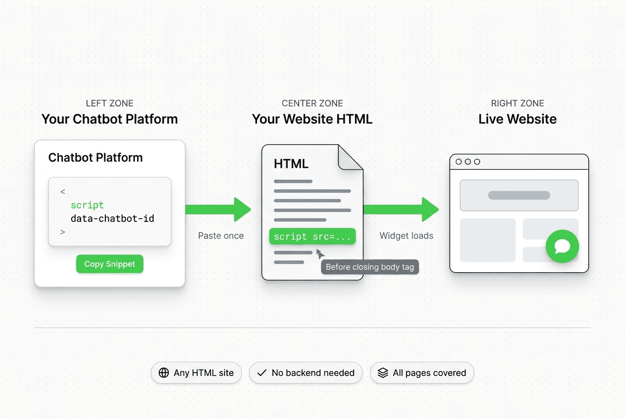 Website Chatbot Embed Guide for Any Site