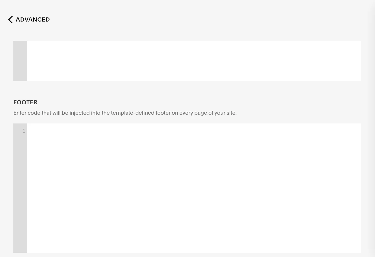 Paste your embed code in the Footer field