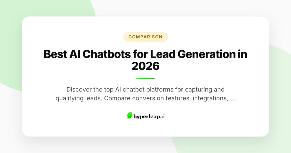 Best AI Chatbots for Lead Generation in 2026