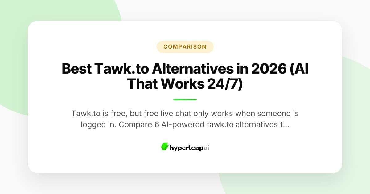 Best Tawk.to Alternatives in 2026 (AI That Works 24/7)