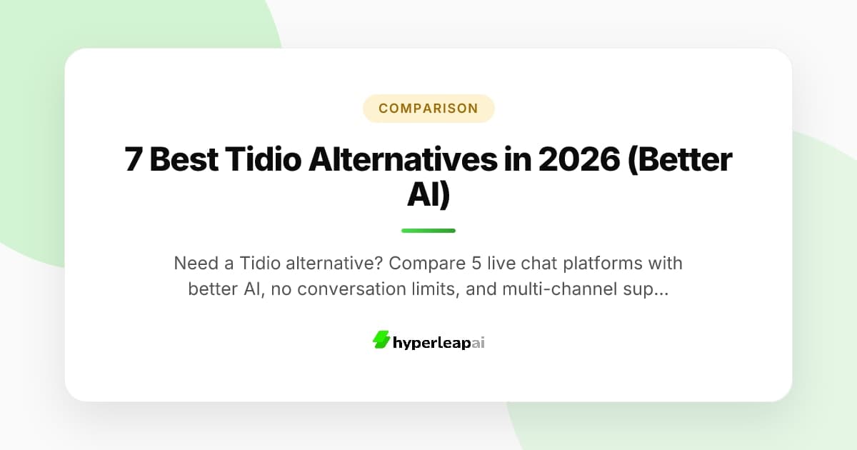7 Best Tidio Alternatives in 2026 (Better AI)