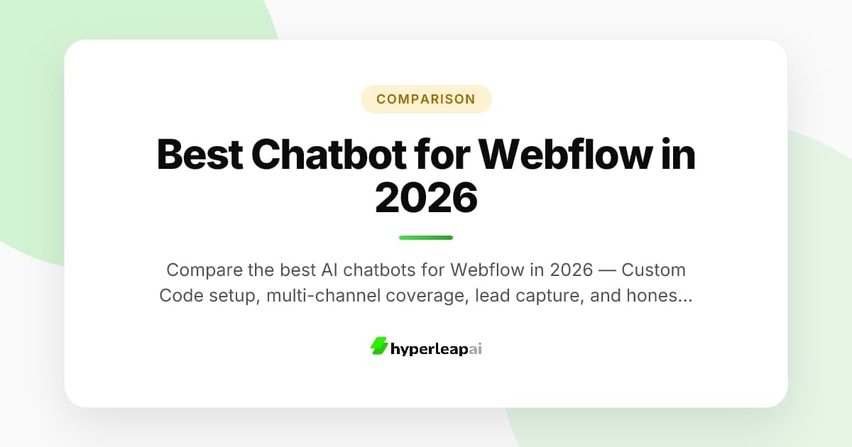 Best Chatbot for Webflow in 2026
