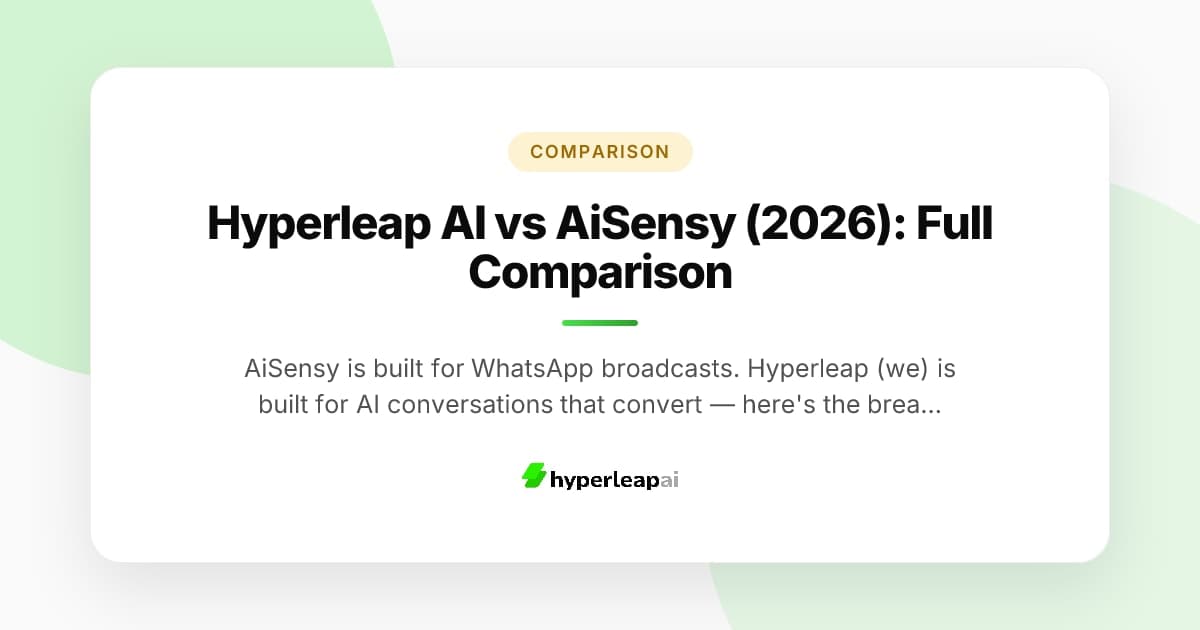 Hyperleap AI vs AiSensy (2026): Full Comparison
