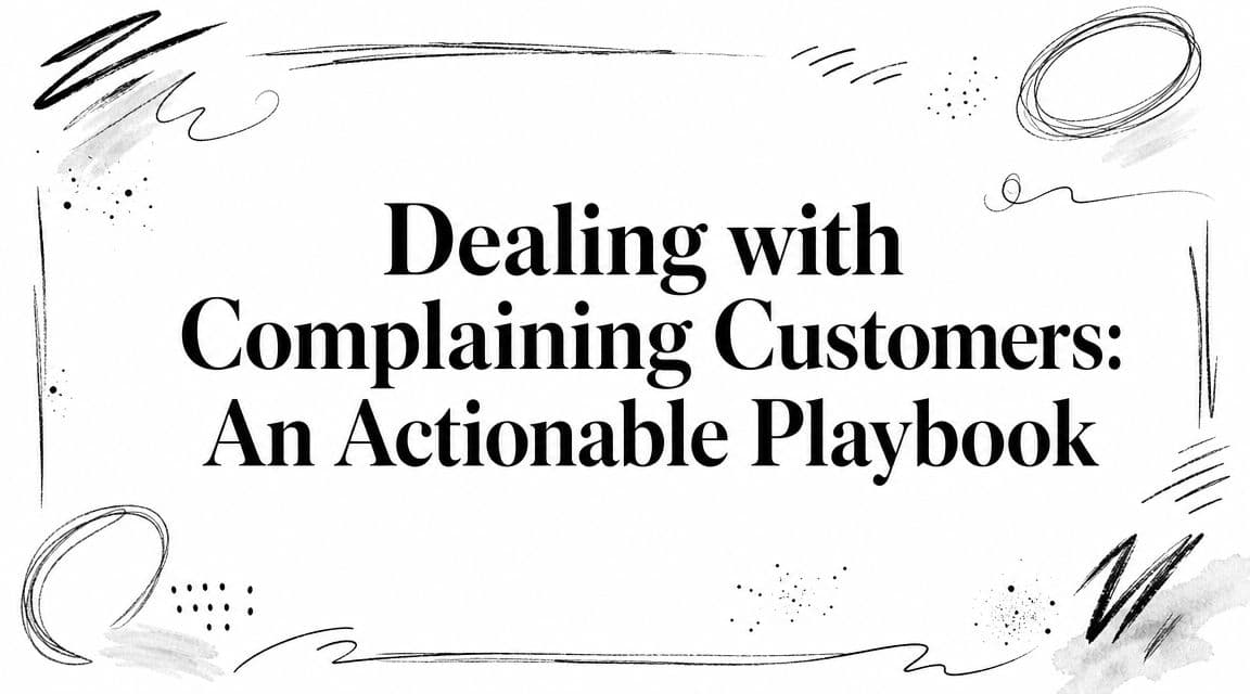 Dealing with Complaining Customers: An Actionable Playbook
