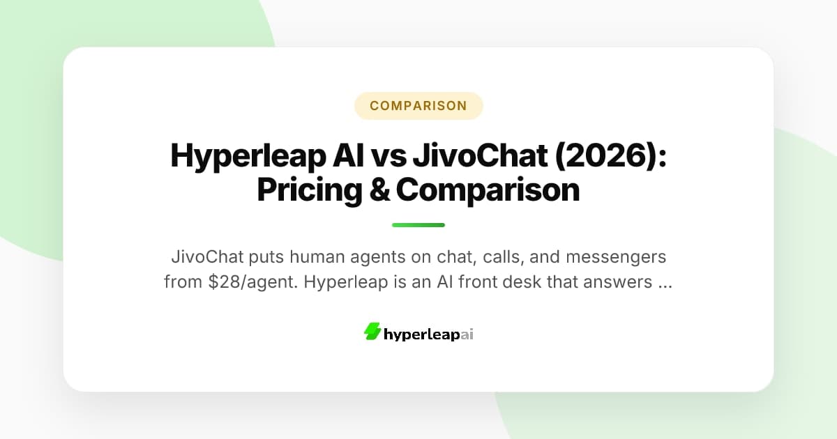 Hyperleap AI vs JivoChat (2026): Pricing & Comparison