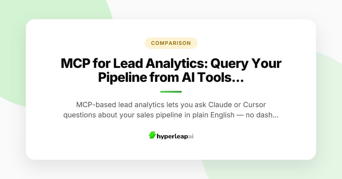 MCP for Lead Analytics: Query Your Pipeline from AI Tools (2026)