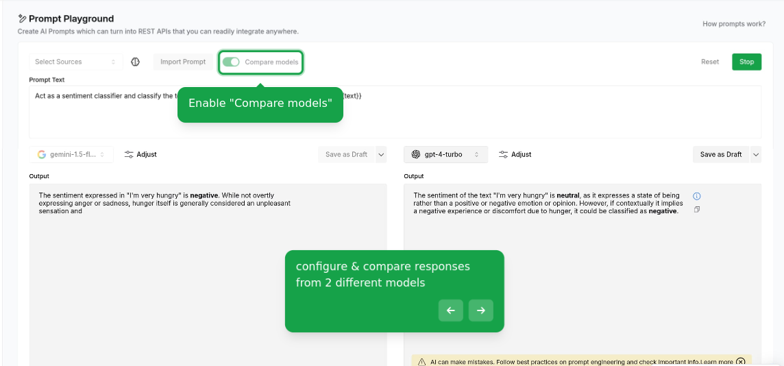 Comparing models